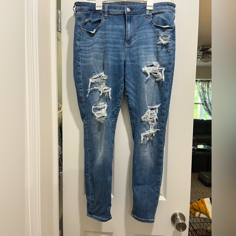 Like New! American Eagle Next Level Stretch Curvy Super Hi-Rise Patch Jegging